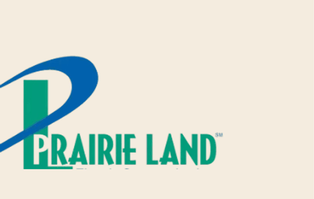 Stylized Prairie Land text in green