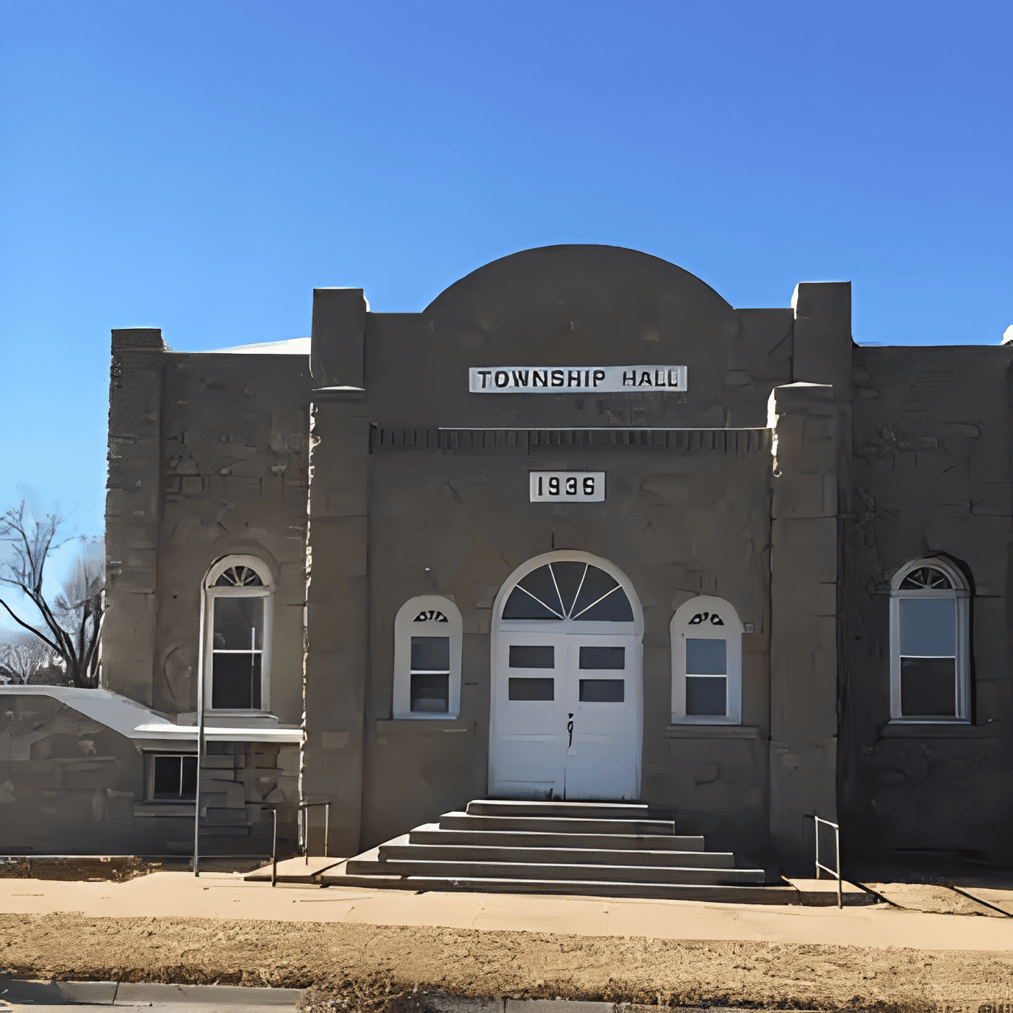 Stone facade of Township Hall