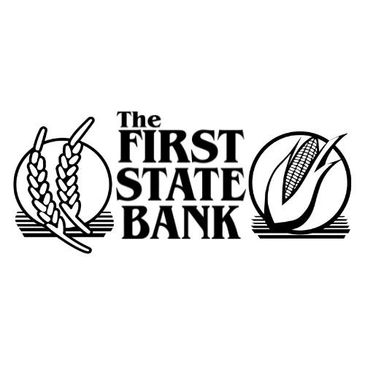 The First State Bank logo with wheat